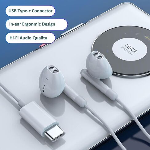 USB-C Headphones for Moto G Stylus 2025/Moto G Power 2025/Moto G 2024/Moto G15, USB C Wired Earphones with Mic & Remote Control Noise Cancelling Type C Earphones, Wired Earbuds in Kuwait