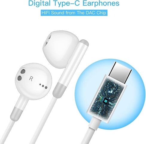USB-C Headphones for Moto G Stylus 2025/Moto G Power 2025/Moto G 2024/Moto G15, USB C Wired Earphones with Mic & Remote Control Noise Cancelling Type C Earphones, Wired Earbuds in Kuwait