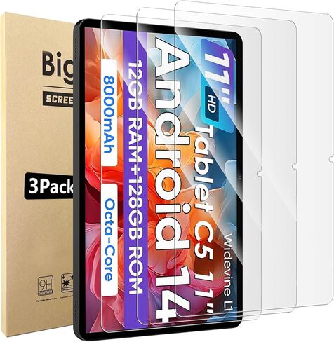 3 Pack Screen Protector Compatible with COLORROOM Tablet C5 11 inch Tablet, HD Clear Tempered Glass, Anti Scratch, Bubble Free, Case Friendly, 9 Hardness, Shock Resistant in Kuwait