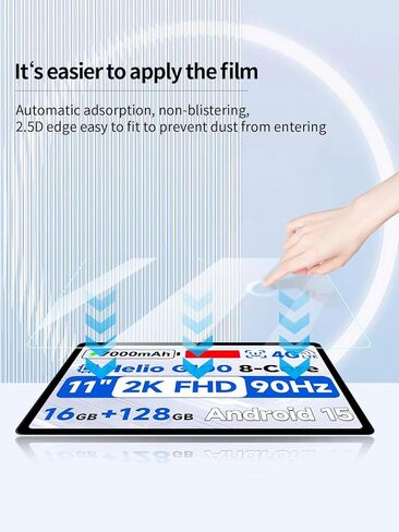واقي شاشة لجهاز BNCF Bpad 11 Android 15 مقاس 11 بوصة، مضاد للخدش بصلابة 9H حساسة للمس، حواف مستديرة 2.5D خالية من الفقاعات، سهلة التركيب، عبوتان. in Kuwait