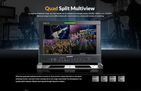 LILLIPUT Q10 10.1 بوصة HDMI 2.0 12G-SDI 3G-SDI 3D LUT HDR Waveform 1500nits شاشة عالية السطوع على الكاميرا لبث الفيديو in Saudi Arabia