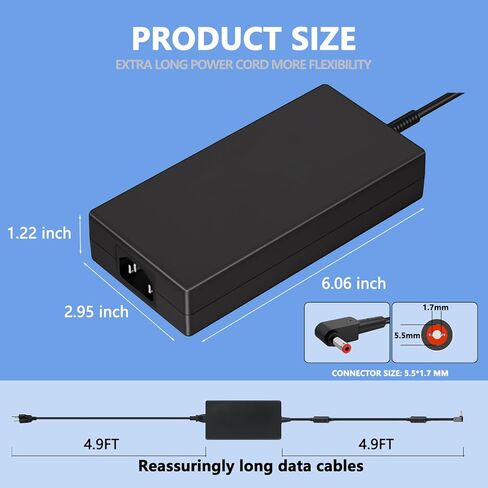 19.5V 11.8A 230W Laptop Charger for Acer Nitro 5 16 17 14 Predator Helios 300 PH315-53 54 55 AN16-51 AN17-71 Predator Triton 300 500 Aspire 7 A715-41G A715-42G Laptop Power Supply Adapter-5.5 * 1.7MM in Kuwait