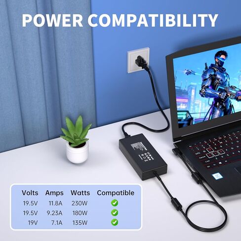 19.5V 11.8A 230W Laptop Charger for Acer Nitro 5 16 17 14 Predator Helios 300 PH315-53 54 55 AN16-51 AN17-71 Predator Triton 300 500 Aspire 7 A715-41G A715-42G Laptop Power Supply Adapter-5.5 * 1.7MM in Kuwait