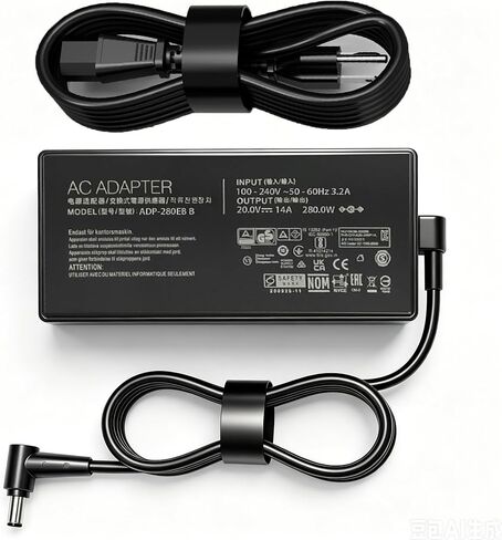 280W Laptop Charger Compatible with Asus ROG Strix G18 G17 G16 G15 G814 G713 G614 G513 Scar 15 17 G532L G533Z G732L G733Z ADP-280EB B 20V 14A Power Supply Adapter in Kuwait
