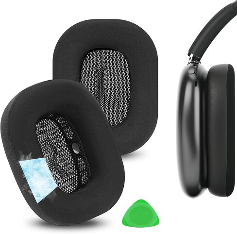 وسائد أذن بديلة من جل التبريد الرياضي من Geekria لأجهزة Apple AirPods MAX (A3184) (A2096) وسائد أذن لسماعات الرأس وقطع إصلاح (أسود) in Kuwait