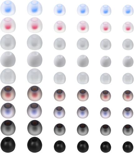 Earbud Replacement Tips 54Pcs, S+M+L Earbud Tips Covers Colorful Ear Bud Rubber Tip Silicone Earbuds Cap Replacement Pieces Headphone Covers Fit Most in-Ear Earbuds (Inner Hole 3.8Mm -5.1Mm) in Kuwait