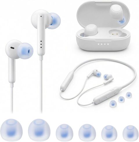 Earbud Replacement Tips 54Pcs, S+M+L Earbud Tips Covers Colorful Ear Bud Rubber Tip Silicone Earbuds Cap Replacement Pieces Headphone Covers Fit Most in-Ear Earbuds (Inner Hole 3.8Mm -5.1Mm) in Kuwait