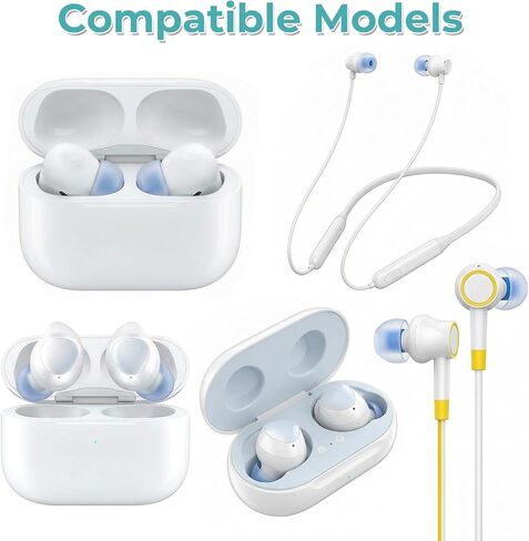 Earbud Replacement Tips 54Pcs, S+M+L Earbud Tips Covers Colorful Ear Bud Rubber Tip Silicone Earbuds Cap Replacement Pieces Headphone Covers Fit Most in-Ear Earbuds (Inner Hole 3.8Mm -5.1Mm) in Kuwait