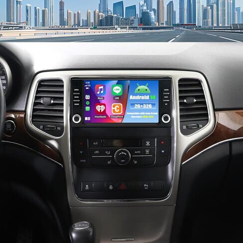 راديو ستيريو للسيارة Android 14 Double Din لسيارة Jeep Grand Cherokee 2005-2011، راديو سيارة بشاشة لمس 7 بوصات مع تشغيل لاسلكي Android Auto GPS WiFi Bluetooth RDS DSP SWC Mic كاميرا احتياطية in Kuwait
