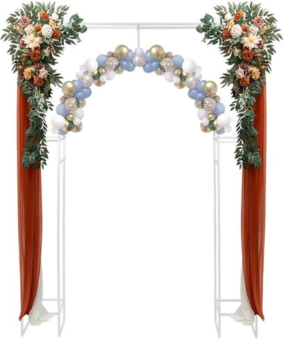 Wedding Arch Stand Wedding Arch Backdrop Stand Support Balloons for Ceremony Square Metal Balloon Garden Arbor Frame for(White) in Kuwait