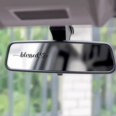 3 Blessed Sticker – Minimalist Heart and Cross Christian Quote UV DTF Vinyl Decal Waterproof for Car Rearview Mirror, Tumbler, Faith-Based Inspirational Gift for Christians, Friends 4x1in (Black) in Saudi Arabia