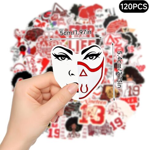 120Pcs 1913 Sorority Waterproof Vinyl Decals for Water Bottles Laptops Tumblers, Greek Life College Back to School Gift for Women Men in Kuwait