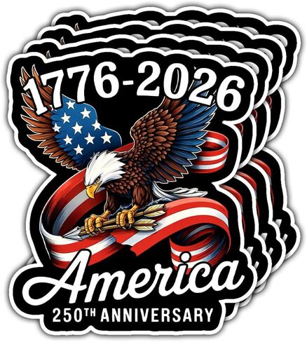 4 قطع من ملصقات الألعاب النارية للنسر في الولايات المتحدة الأمريكية 250 عامًا، التاريخ الأمريكي الوطني، هدايا للآباء والأصدقاء ومحبي التاريخ والطلاب والمعلمين، مثالية لأجهزة الكمبيوتر المحمولة وزجاجات المياه والأكواب A14 3in in Kuwait