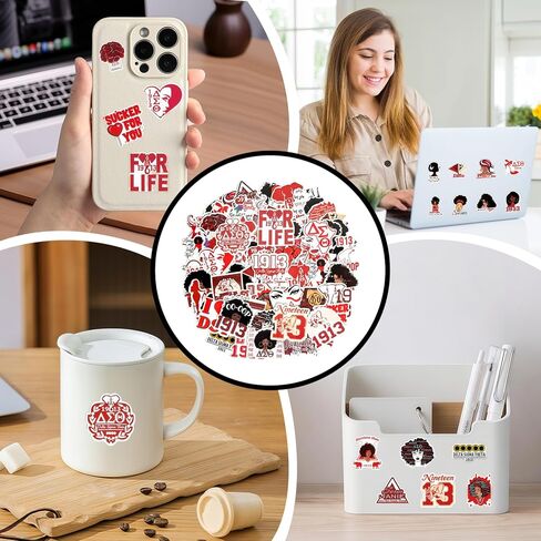 120Pcs 1913 Sorority Waterproof Vinyl Decals for Water Bottles Laptops Tumblers, Greek Life College Back to School Gift for Women Men in Kuwait