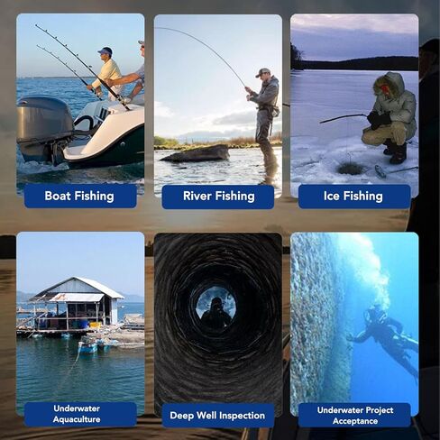 Underwater Fishing Camera, 5MP 1080P HD 4.3 Inch Display with 195 Wide Angle Lens, 30m Cable and Storage Bag, for Ice Fishing Shore Aquaculture in Kuwait