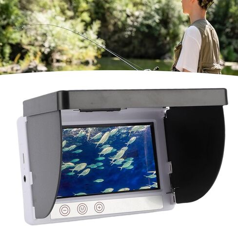 Underwater Fishing Camera, 5MP 1080P HD 4.3 Inch Display with 195 Wide Angle Lens, 30m Cable and Storage Bag, for Ice Fishing Shore Aquaculture in Kuwait