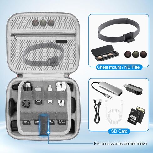 Osmo NANO Carrying Case Portable PU Travel Bag for DJI Nano for Xtra Atto Magnetic Ball Joint Adapter Mount Storage Shoulder Case for DJI OM70 Selfie Stick Accessories(Only Case) in Kuwait