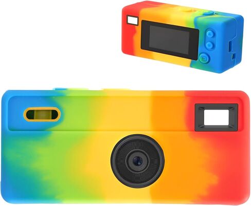 حافظة واقية من السيليكون لكاميرا Kodak Charmera الرقمية على شكل سلسلة مفاتيح، حافظة كاميرا من السيليكون الناعم على شكل سلسلة مفاتيح مع فتحات دقيقة لحزام المعصم وإكسسوارات مقاومة للخدش (قوس قزح) in Kuwait