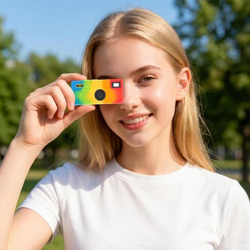 حافظة واقية من السيليكون لكاميرا Kodak Charmera الرقمية على شكل سلسلة مفاتيح، حافظة كاميرا من السيليكون الناعم على شكل سلسلة مفاتيح مع فتحات دقيقة لحزام المعصم وإكسسوارات مقاومة للخدش (قوس قزح) in Kuwait