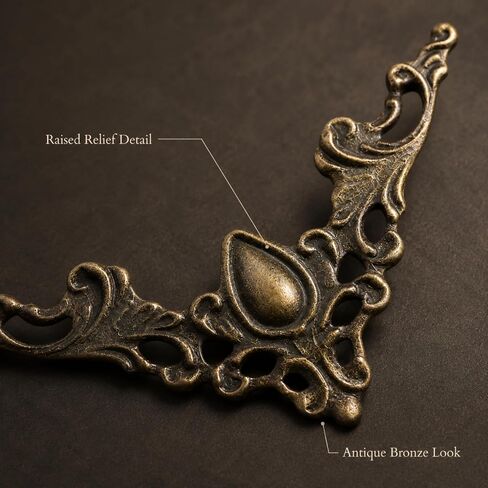 jojofuny 24Pcs Vintage Metal Corner Protectors, 1.7 Inch Antique Bronze Decorative Corner Appliques for Jewelry Box, Wooden Chest, Scrapbook Album, Cabinet, DIY Craft Embellishments in Kuwait