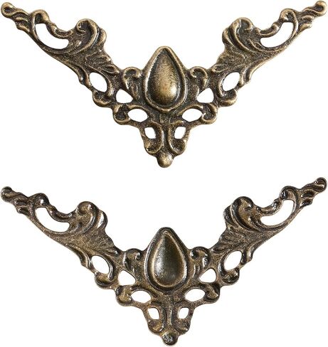 jojofuny 24Pcs Vintage Metal Corner Protectors, 1.7 Inch Antique Bronze Decorative Corner Appliques for Jewelry Box, Wooden Chest, Scrapbook Album, Cabinet, DIY Craft Embellishments in Kuwait