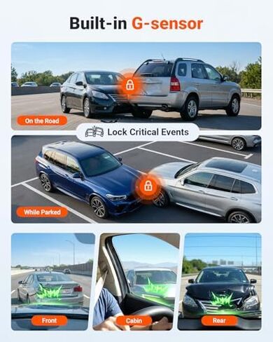 【Bundle: Vantrue New N4S(RC18) Dash Cam + 256GB microSD Card】 STARVIS 2, PlatePix™, 2.7K+1440P+1440 Front Inside Rear Dashcam, 24/7 Buffered Parking Mode, Support 1TB Max in Kuwait