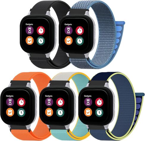 5 Pack Sport Nylon Loop Band for Gizmo Watch Band for Kids Compatible with Gizmo Watch 3 2 1/ Gabb Watch3 2 1/ SyncUP/Cosmo JrTrack, Soft Adjustable Breathable Braided Strap for Boys and Girls in Kuwait