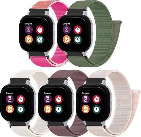 5 Pack Sport Nylon Loop Band for Gizmo Watch Band for Kids Compatible with Gizmo Watch 3 2 1/ Gabb Watch3 2 1/ SyncUP/Cosmo JrTrack, Soft Adjustable Breathable Braided Strap for Boys and Girls in Saudi Arabia