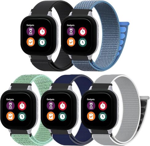 5 Pack Sport Nylon Loop Band for Gizmo Watch Band for Kids Compatible with Gizmo Watch 3 2 1/ Gabb Watch3 2 1/ SyncUP/Cosmo JrTrack, Soft Adjustable Breathable Braided Strap for Boys and Girls in Saudi Arabia