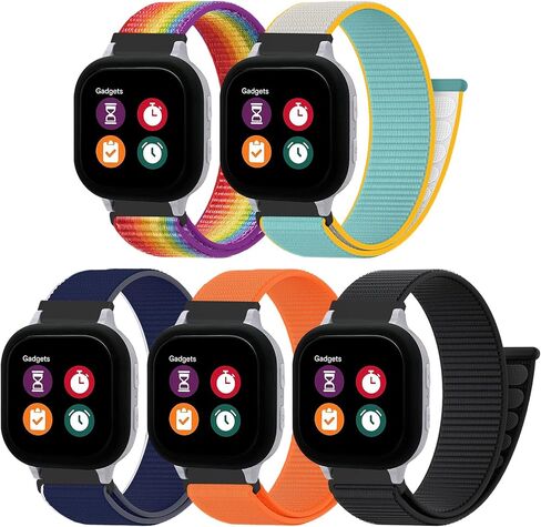 5 Pack Sport Nylon Loop Band for Gizmo Watch Band for Kids Compatible with Gizmo Watch 3 2 1/ Gabb Watch3 2 1/ SyncUP/Cosmo JrTrack, Soft Adjustable Breathable Braided Strap for Boys and Girls in Saudi Arabia