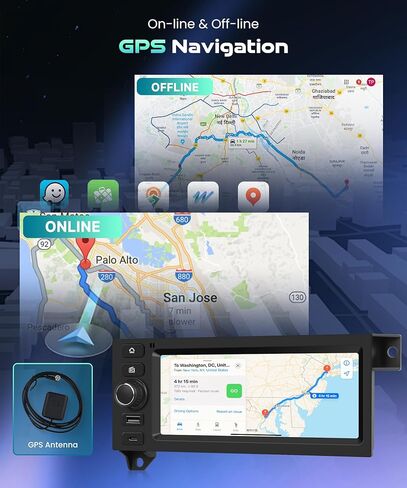8 Core 4+64G 6.86'' Car Radio for Dodge Ram 1500 94-01,Caravan 84-00,Jeep Grand Cherokee 93-98, Wrangler 97-02,Dakota 87-00,Touchscreen Stereo CarPlay Android Auto GPS BT WiFi FM/RDS Rear View Cam in Kuwait