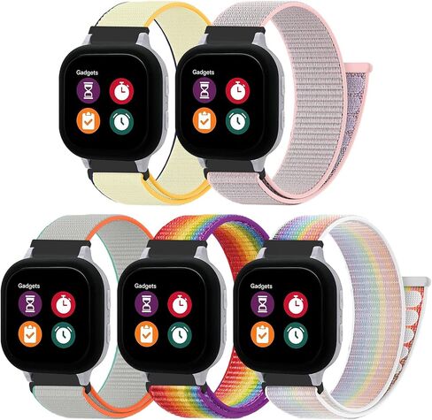 5 Pack Sport Nylon Loop Band for Gizmo Watch Band for Kids Compatible with Gizmo Watch 3 2 1/ Gabb Watch3 2 1/ SyncUP/Cosmo JrTrack, Soft Adjustable Breathable Braided Strap for Boys and Girls in Saudi Arabia