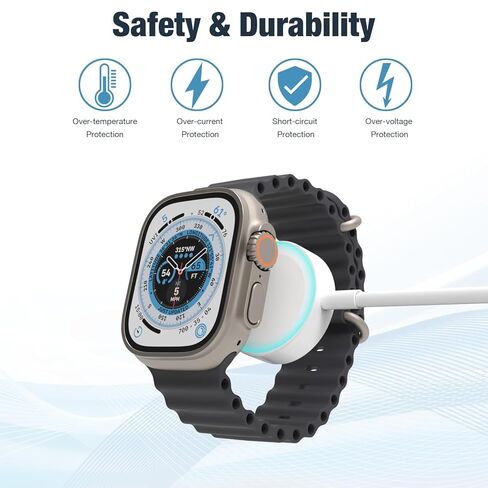 Charger for Apple Watch, Wireless Magnetic Charging Cable 1m for iWatch, USB C Portable Watch Charging Cord Compatible with Apple iWatch Series 11/10/9/8/7/6/5/4/3/2/1/Ultra 3/Ultra 2/Ultra/SE in Kuwait