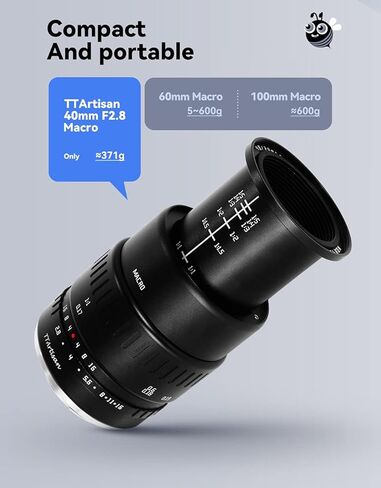 TTArtisan 40mm F2.8 Macro Lens APS-C 1:1 Magnification Macro Lens Manual Focus Lens Compatible with Olympus M4/3 Mount Cameras EPM1、EPM2、EPL1、EPL2、EPL3、G1 G2 G3 G5 G6 G7 in Kuwait