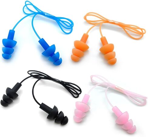 Ear Plugs for Divers Zooshine 4 Pairs Waterproof Silicone Swimming Earplugs Corded,Swimming Ear Protection Sets(Earplugs Only) in Saudi Arabia