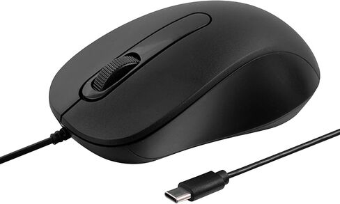 Wired Mouse Portable Small Silent USB-C Mouse with 4.92FT Cable 3 Buttons 2.4GHz Optical Type-C Corded Computer Mice for Laptop PC MacBook Tablet Phone Windows Mac Android Kids Adults Gifts (Black) in Kuwait