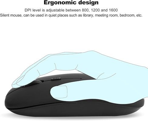 Wireless Mouse, Silent Mute DPI 800 1200 1600 with Advanced Optical Tracking Technology, for Laptops Tablets in Kuwait