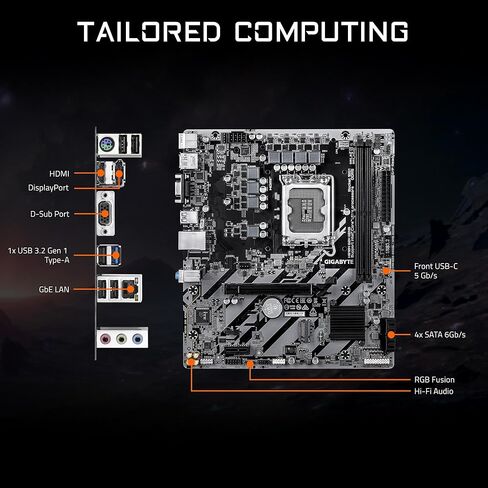 اللوحة الأم GIGABYTE H810M S2H GEN5 Intel LGA 1851 mATX، تدعم Core Ultra (السلسلة 2)، DDR5، 4+1+2 مرحلة طاقة، PCIe 5.0 x16، 1x M.2، USB 3.2 Gen 1، USB-C أمامي 5 جيجابت/ثانية، GbE LAN، PCIe EZ-Latch in Kuwait