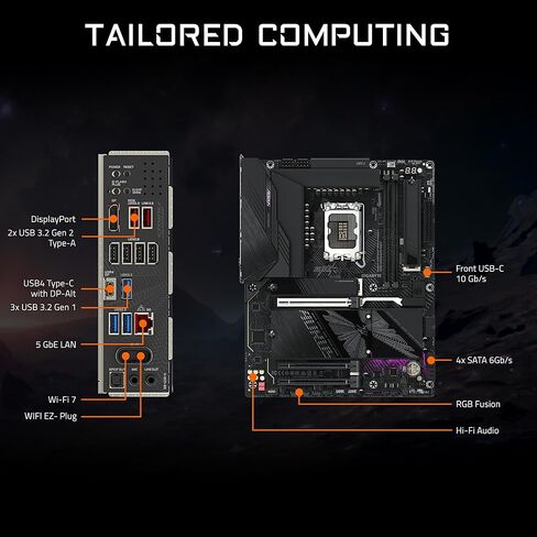 اللوحة الأم GIGABYTE Z890 AORUS Elite Duo X Intel LGA 1851 ATX، تدعم Core Ultra (السلسلة 2)، DDR5، 16+1+2 مرحلة طاقة، 5X M.2، PCIe 5.0، USB4، WiFi 7، 5 جيجابت، EZ-Latch، D5 Bionic Corsa in Kuwait