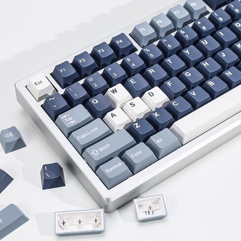 KBDiy Fishing PBT Double Shot Blue Keycap Set,174 Keys Retro Custom Key Cap Keycaps 60 Percent Cherry Profile Keycaps for 61/64/68/84/87/100/104/108 Mechanical Keyboard in Kuwait