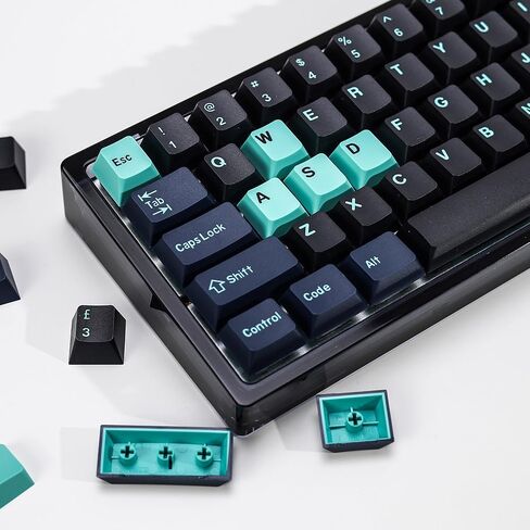 KBDiy Fishing PBT Double Shot Blue Keycap Set,174 Keys Retro Custom Key Cap Keycaps 60 Percent Cherry Profile Keycaps for 61/64/68/84/87/100/104/108 Mechanical Keyboard in Saudi Arabia