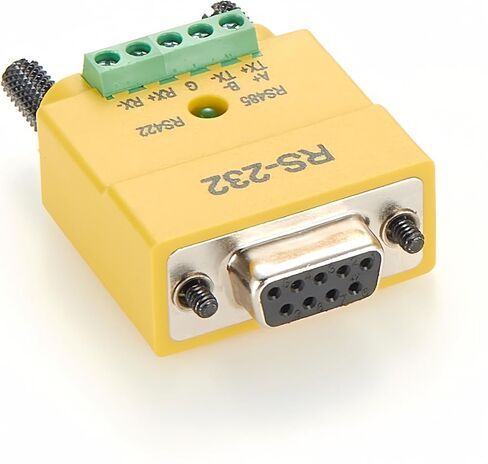 2 in 1 DB9 RS232 to RS485 RS422 Serial Converter Plug D-Sub 9Pin Interface to 5 Pin Terminal Block RS485 Communication Adapter Full Duplex Connector (DB9 Male) in Kuwait