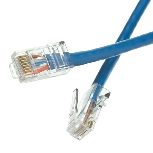 CableWholesale Cat5e Ethernet Cable, 24AWG Network Cable with RJ45 Gold Plated Connector, 4 Pair Stranded Bare Copper, Bootless Unshielded Twisted Pair (UTP) Internet Patch Cable, 2 Foot, Blue in Kuwait