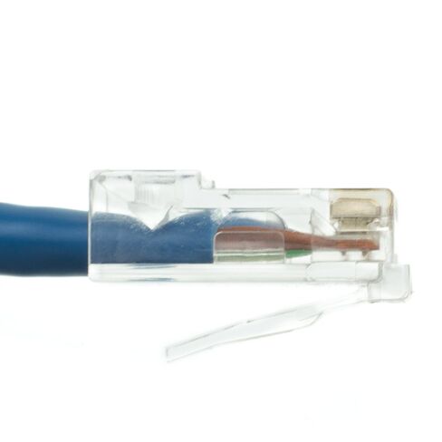 CableWholesale Cat5e Ethernet Cable, 24AWG Network Cable with RJ45 Gold Plated Connector, 4 Pair Stranded Bare Copper, Bootless Unshielded Twisted Pair (UTP) Internet Patch Cable, 2 Foot, Blue in Kuwait