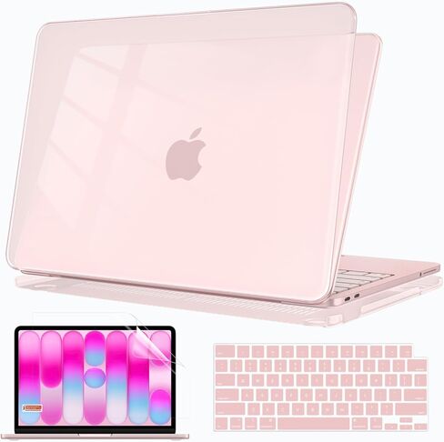 حافظة B BELK لجهاز MacBook Neo مقاس 13 بوصة 2026 (A18 Pro، موديل A3404)، حافظة صلبة واقٍ رفيعة للكمبيوتر المحمول مع غطاء لوحة مفاتيح وواقي شاشة، مقاس 1:1 مناسب ومضاد للأصفر، شفاف كريستالي in Kuwait