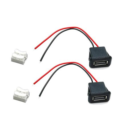 2Pin USB 2.0 USB أنثى ضفيرة كابل الطاقة جاك DC 5V 3A شحن ميناء موصل تهمة واجهة مع كابل مفتوح شاحن USB فلوش جبل المقبس لإصلاح DIY in Kuwait