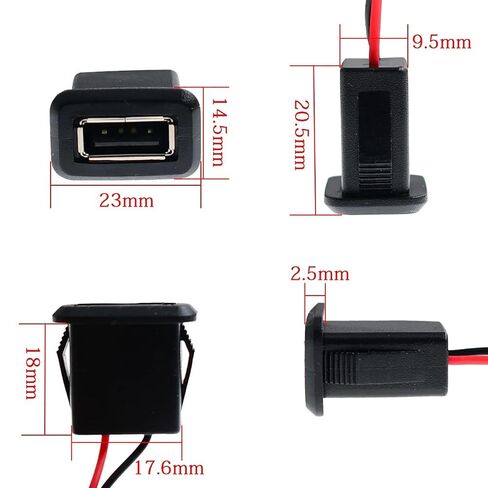 2Pin USB 2.0 USB أنثى ضفيرة كابل الطاقة جاك DC 5V 3A شحن ميناء موصل تهمة واجهة مع كابل مفتوح شاحن USB فلوش جبل المقبس لإصلاح DIY in Kuwait