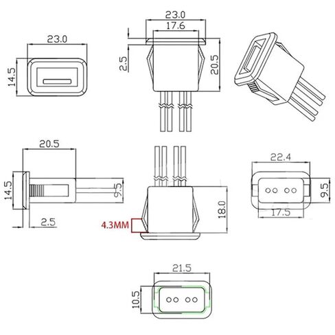 2Pin USB 2.0 USB أنثى ضفيرة كابل الطاقة جاك DC 5V 3A شحن ميناء موصل تهمة واجهة مع كابل مفتوح شاحن USB فلوش جبل المقبس لإصلاح DIY in Kuwait