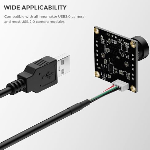 كابل كاميرا USB 2.0 لجميع وحدات الكاميرات، طول 2 متر (6.56 قدم)، OD4.0 مم، سلك أرضي معدني إضافي للحماية in Kuwait