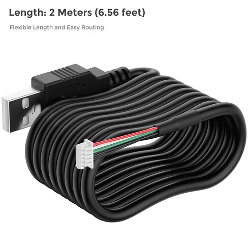 كابل كاميرا USB 2.0 لجميع وحدات الكاميرات، طول 2 متر (6.56 قدم)، OD4.0 مم، سلك أرضي معدني إضافي للحماية in Kuwait
